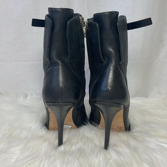 Alexander Wang Aymeline Black Leather Stiletto Heel Ankle Booties Sz 39/US 9 - Picture 4 of 8